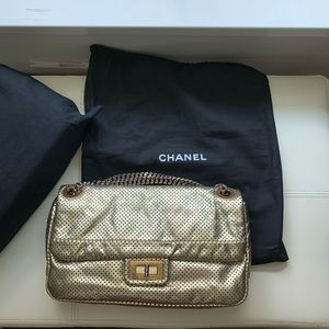 Chanel Perforated Gold leather Flap SHW - SOLD